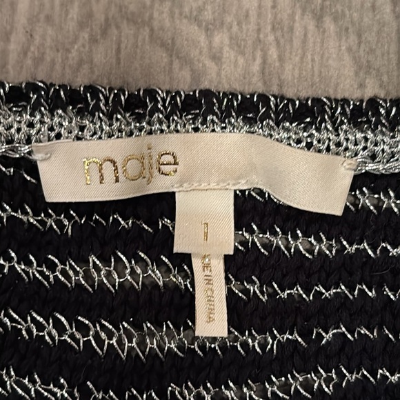 Maje Women’s Black And Silver Sweater Size 1/Small - Picture 3 of 3